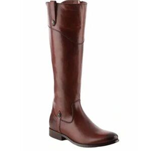 Fye Melissa Tab Tall Boots Boot Leather Riding Equestrian Redwood Brown Size 7